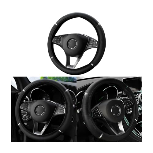 LoyaForba Car Steering Wheel Cover, Non-Slip, Elastic, Steering Wheel Cover for Men and Women, Universal Fit 15 Inches Cars, Vehicles, SUVs (Black) - Image 1