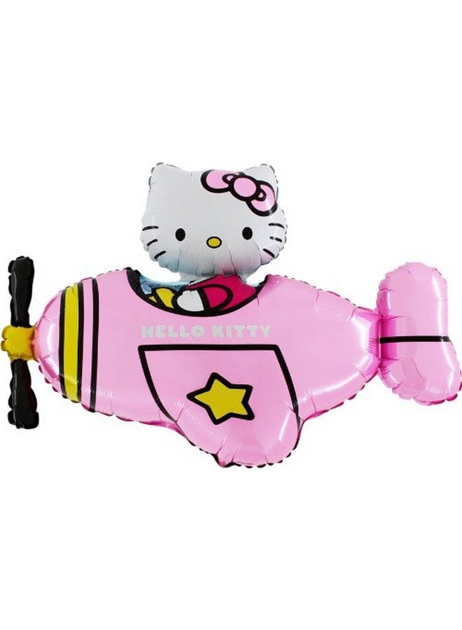 Toyland® 37" Hello Kitty In Pink Aeroplane Foil Balloon - Party Decorations