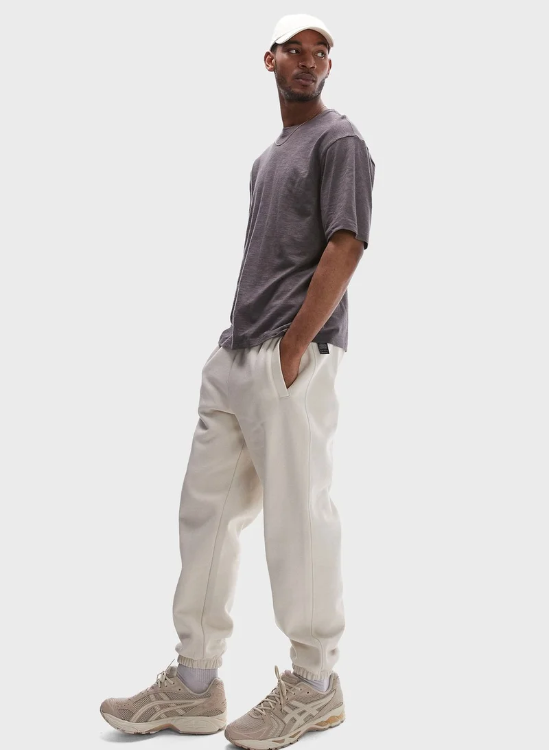 TOPMAN Oversized Fit Linen Crew Neck T-Shirt