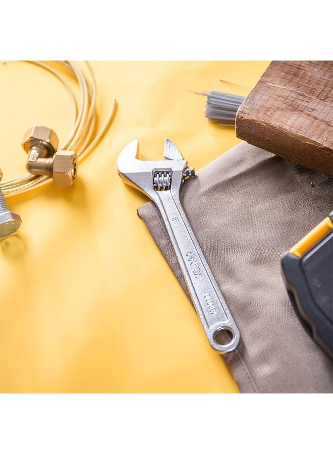 Deli 8-Inch Adjustable Wrench - Professional Grade Silver Steel Wrench for Plumbing & DIY Repairs - Image 3