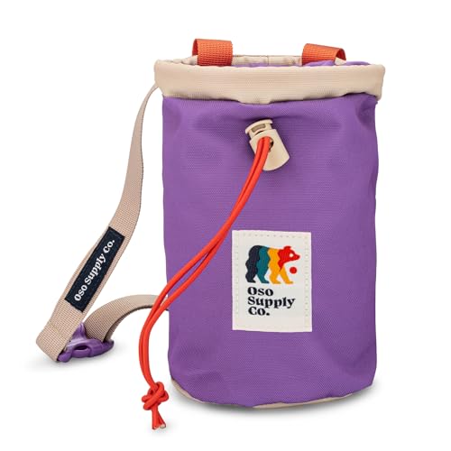 Oso Supply Co - Chalk Bag for Rock Climbing, Bouldering Chalk Bag Bucket with Quick-Clip Belt, Zippered Pockets and Pouch - Perfect Indoor/Outdoor Rock Climbing Gear Equipment (Lavender) - Image 1