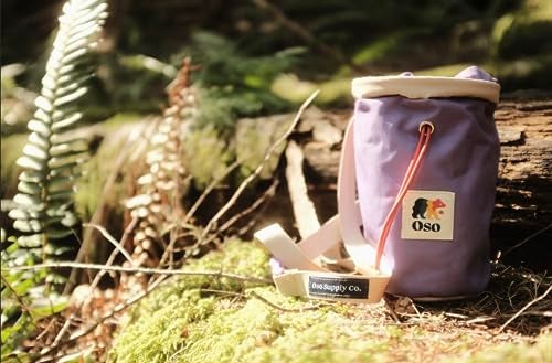 Oso Supply Co - Chalk Bag for Rock Climbing, Bouldering Chalk Bag Bucket with Quick-Clip Belt, Zippered Pockets and Pouch - Perfect Indoor/Outdoor Rock Climbing Gear Equipment (Lavender) - Image 4