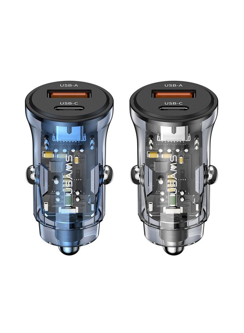 أوسامس 30W شفاف A + C شاحن سيارة صغير - Image 1