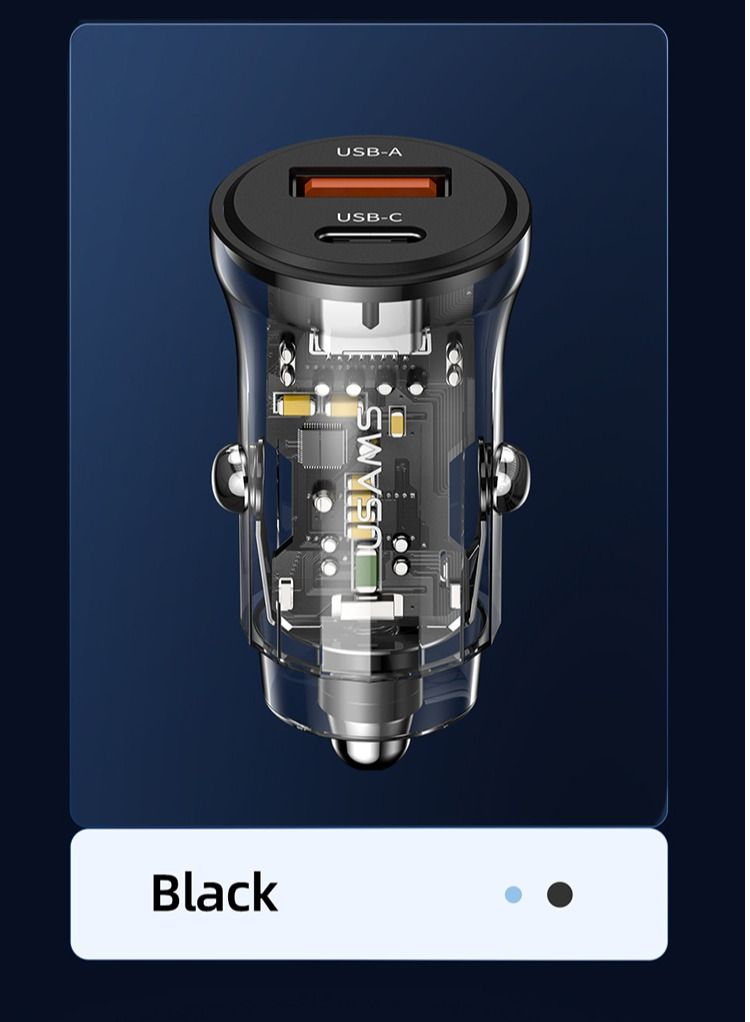 أوسامس 30W شفاف A + C شاحن سيارة صغير - Image 3