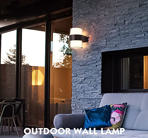 Groeien LED Modern Outdoor Acrylic Wall lamp Decorative Garden Light Up and Down Light Waterproof Outdoor Light (Round,Pack of 2) - Image 4