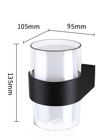 Groeien LED Modern Outdoor Acrylic Wall lamp Decorative Garden Light Up and Down Light Waterproof Outdoor Light (Round,Pack of 2) - Image 3