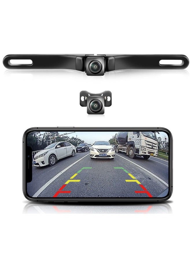 GreenYi WiFi Car Wireless Backup Camera, 5G 720P HD Car License Plate Rear/Front View Reverse Camera for iPhone iPad Android Smart Phones Tablets Which Support Double Band WiFi(2.4Ghz and 5Ghz) - Image 1