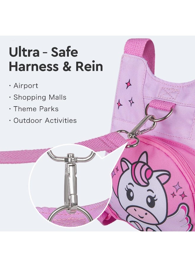 Haktoys Toddler Safety Harness Vest and Leash Set: Secure and Safe for Outdoor Adventures (Pink Unicorn) - Image 3