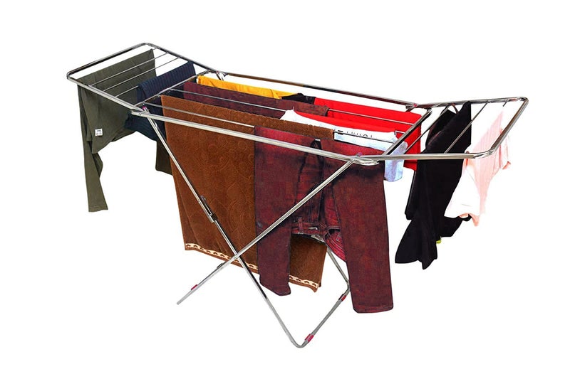 Rainbow Drywell Butterfly Stainless Steel Foldable Cloth Drying StandDouble Rack Cloth Stand for Drying ClothesCloth StandClothes DryerLaundry RacksCloth Hanger for IndoorOutdoorBalcony - Image 3