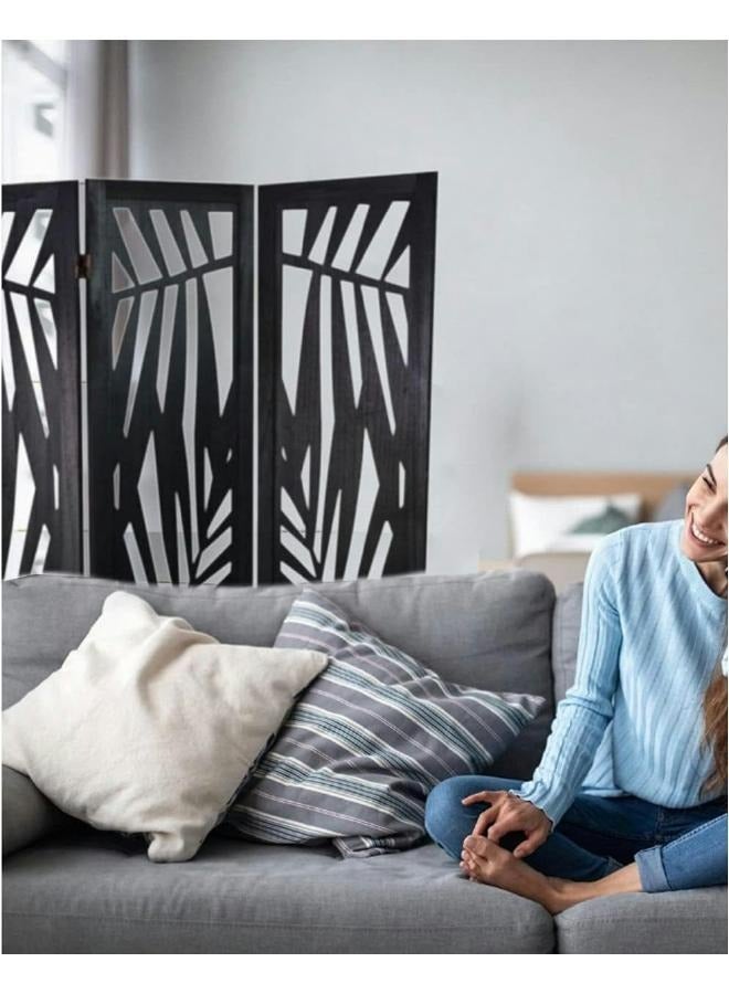 لوفت حاجز متعدد الأغراض بارتفاع 170 سم مصنوع من ألياف الخشب والباولونيا، الطول 120 × العرض 1.8 × الارتفاع 170 سم، أسود، MDF-156866A - Image 1