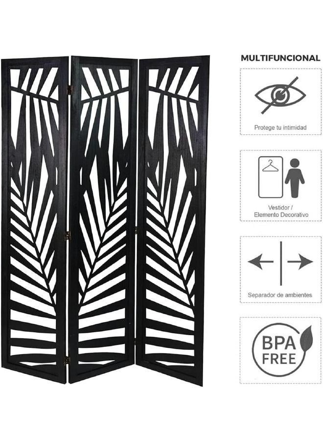 لوفت حاجز متعدد الأغراض بارتفاع 170 سم مصنوع من ألياف الخشب والباولونيا، الطول 120 × العرض 1.8 × الارتفاع 170 سم، أسود، MDF-156866A - Image 4