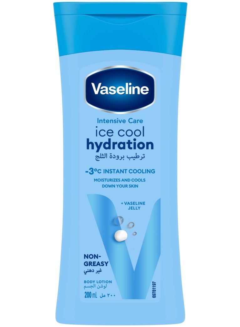 Vaseline لوشن العناية المركزة بالجسم، ترطيب آيس كول، يرطب ويبرد بشرتك بمقدار -3 درجة مئوية 200مل - Image 1