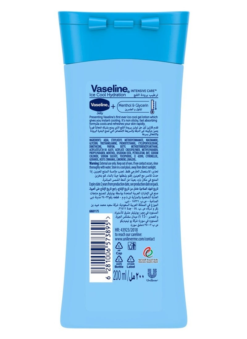 Vaseline - Intensive Care Body Lotion Ice Cool Hydration hydrates and cools your skin down by -3 °C 200ml - Image 1