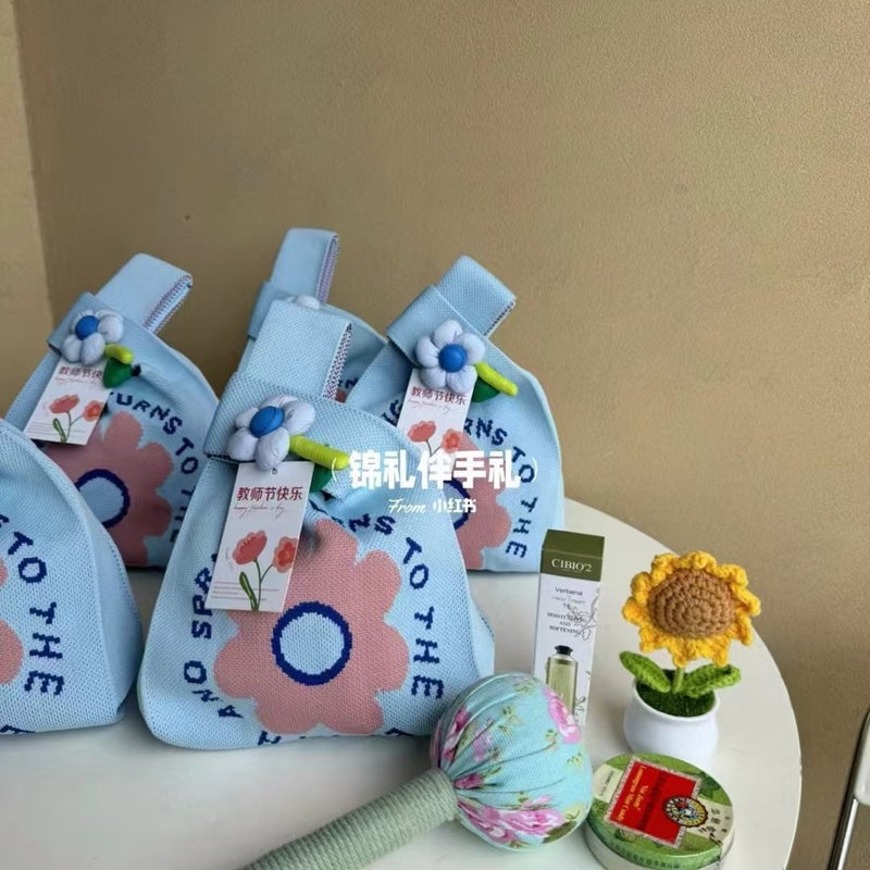 New Teachers' Day Gift Suit Accompanying Gift Bag For School Season Gift Bag Advanced Handbag Flower Women'S Bag - Image 4