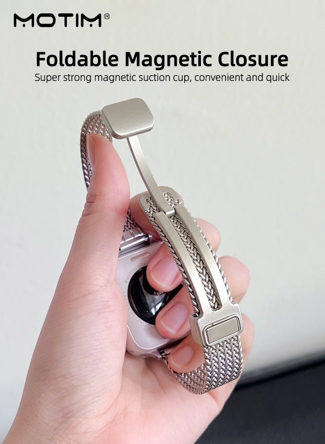Motim Apple Watch Metal Band, Compatible with Apple Watch Band 42mm 44mm 45mm 49mm, Women Metal Strap Thin Watch Wristband for iWatch Series10 9 8 7 6 5 4 3 2 1 SE Ultra 2﻿ - Image 3