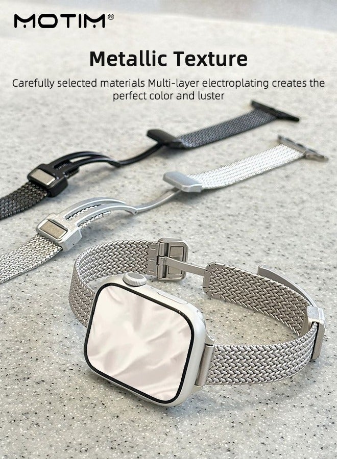 Motim Apple Watch Metal Band, Compatible with Apple Watch Band 42mm 44mm 45mm 49mm, Women Metal Strap Thin Watch Wristband for iWatch Series10 9 8 7 6 5 4 3 2 1 SE Ultra 2﻿ - Image 2