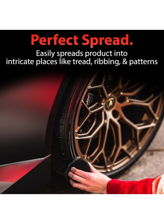 أدام برو تاير هيكس جريب أبليكيتور (3 حبات) - إسفنجة سوبج باش تلمع الطوموبيل | مستلزمات التنظيف بعد الغسل للڤينيليوم، المطاط وزوايا العجلات - Image 4
