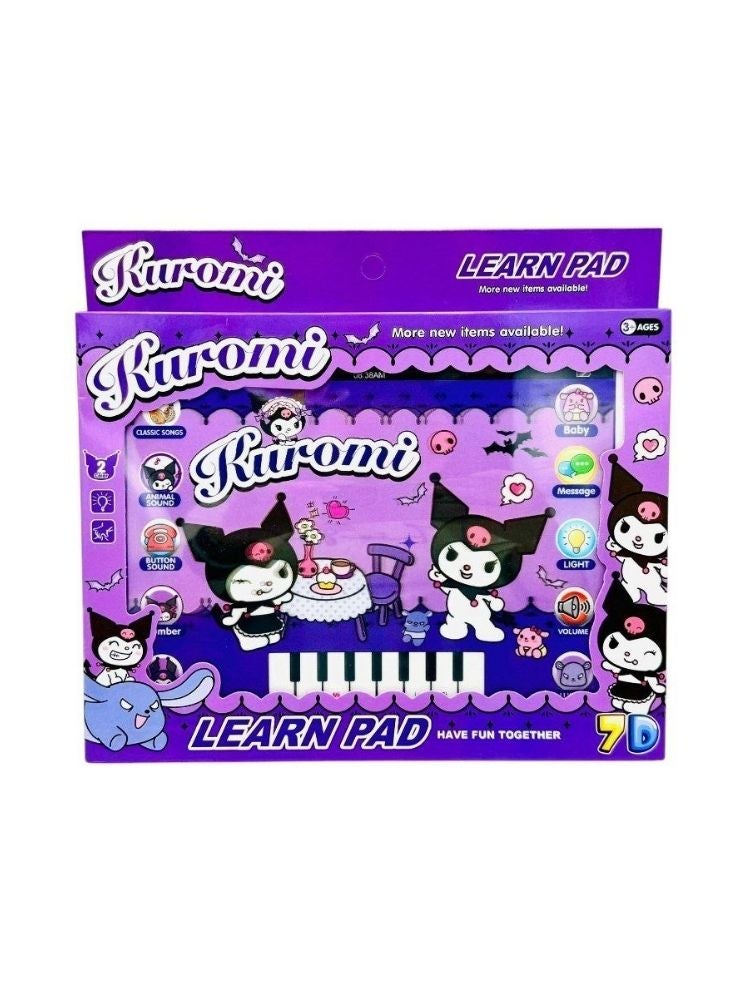 Premium Kuromi Musical Learning Pad Toy – Interactive Piano Keyboard with Lights, Sounds and Learning Modes - Image 1