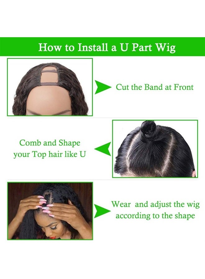 ROYAL IMPRESSION U Part Wig Human Hair Brazilian Deep Wave U Part Wigs for Black Women Virgin Remy Deep Curly Human Hair Wigs Glueless Full Head Clip in Half Wig U Shape Wig 150% Density Natural Color (18 Inch) - Image 4