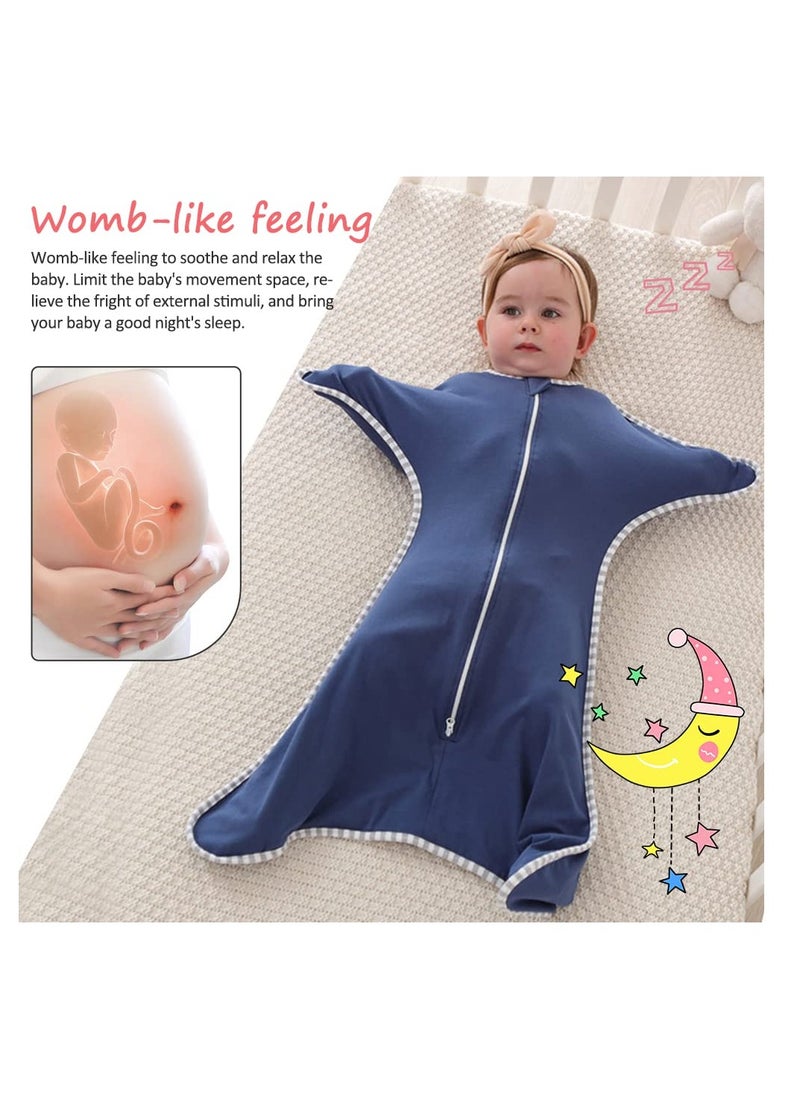 SYOSI - Swaddle Wrap For Baby, Newborns Baby Sleeping Bag, Baby Muslin Swaddle Sleeping Bag, Block External Stimuli, Breathable Soft Premium Cotton For Kids Aged 0-3/3-6 Months Navy Blue, 3-6 Months - Image 1