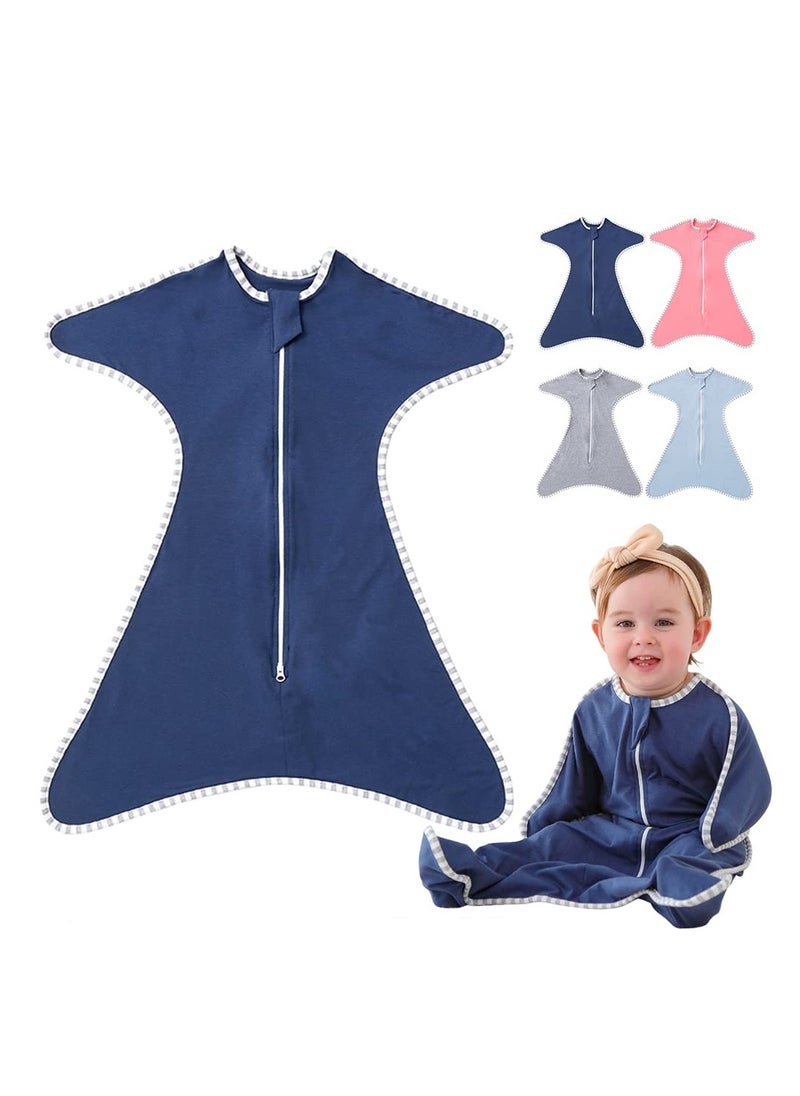 SYOSI - Swaddle Wrap For Baby, Newborns Baby Sleeping Bag, Baby Muslin Swaddle Sleeping Bag, Block External Stimuli, Breathable Soft Premium Cotton For Kids Aged 0-3/3-6 Months Navy Blue, 3-6 Months - Image 1