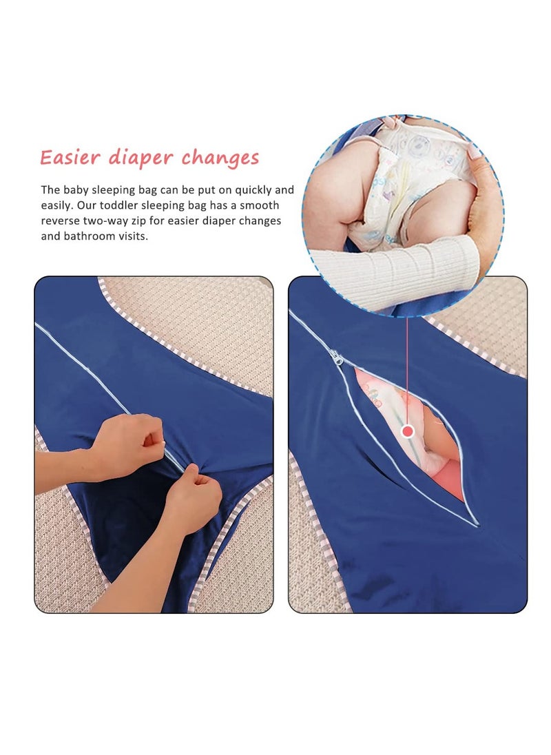 SYOSI - Swaddle Wrap For Baby, Newborns Baby Sleeping Bag, Baby Muslin Swaddle Sleeping Bag, Block External Stimuli, Breathable Soft Premium Cotton For Kids Aged 0-3/3-6 Months Navy Blue, 3-6 Months - Image 1