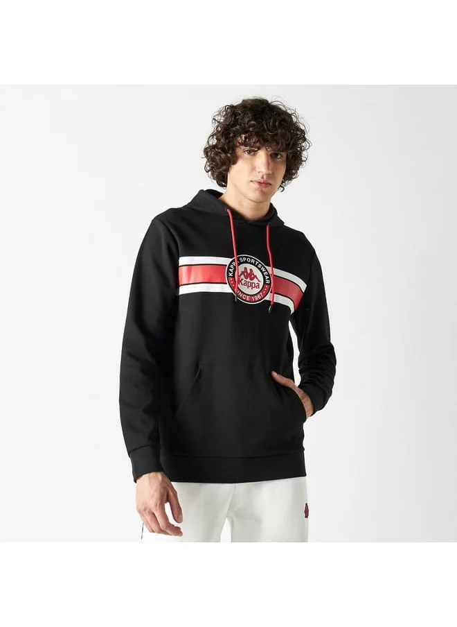Kappa Kappa Logo Print Hoodie with Kangaroo Pocket