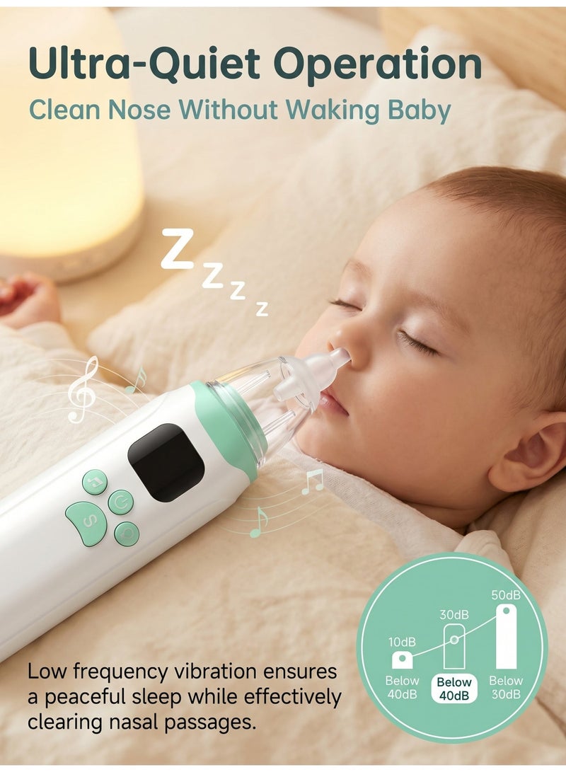 Hirospace Baby Electric Nasal Aspirator, Nose Sucker for Infants Toddlers, 3-Speed Adjustable, Rechargeable Nasal Cleaner with Soft Tips & Music Function - Image 5