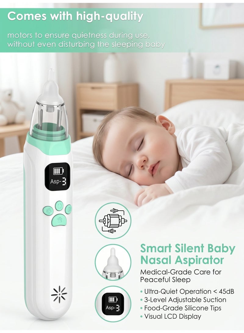 Hirospace Baby Electric Nasal Aspirator, Nose Sucker for Infants Toddlers, 3-Speed Adjustable, Rechargeable Nasal Cleaner with Soft Tips & Music Function - Image 3