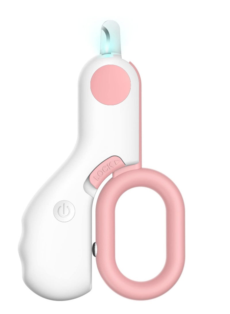Pet Dog Cat Nail Clippers with LED Lights Nail Trimmers for Small Animals Professional Beauty Care Tools, Avoid Excessive Cutting, Suitable for Tiny Dog Cat Rabbit Bird Puppy Kitten (Pink) - Image 1