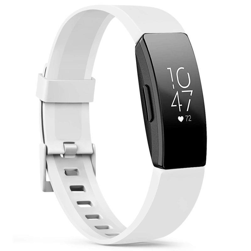 Tobfit Soft TPU Bands Compatible with Fitbit Inspire HR/Fitbit Inspire/Fitbit Ace 2 Bands, Sports Accessories Waterproof Wristbands Women Men, Large, White - Image 1