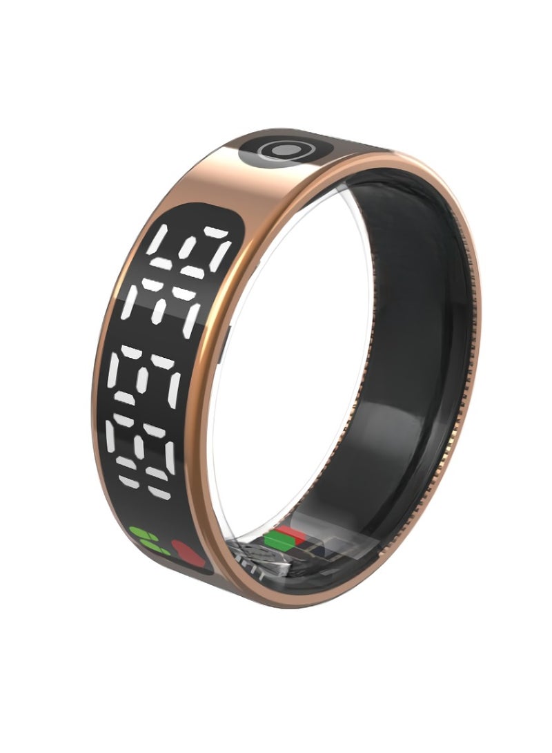 SR09 Smart Ring, Comfortable Rechargeable Fitness Tracker Ring, IP68 Waterproof Digital Display Smart Health Monitoring Ring, Lightweight Bluetooth Ring With Oxygen Heart Rate Sleep Monitoring, (Ros - Image 1