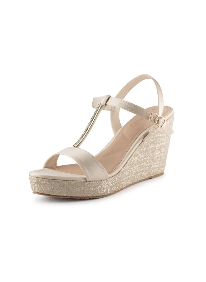 فينتشي صنادل إسفين متعددة الأشرطة للنساء