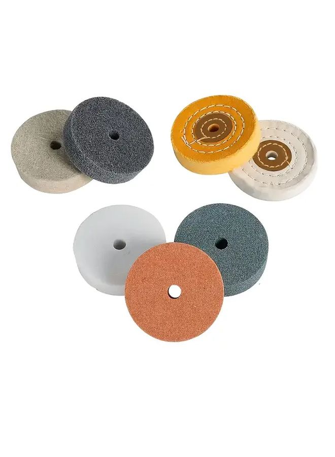 Heavy Duty 100% Wool Polishing Lap Grinder Wheel 20mm Thick High Density Wool Pile Ceramic Core Fiber Wheel Jewelry Metal Wood Gemstone Grinding Polishing Compatible with Belt Sanders DIY Tool Grinding 7 Piece Set - Image 5