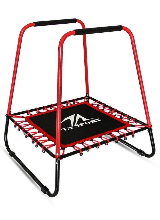 TA SPORT Trampoline with Handrail Black/Red 40 inch  - Image 2
