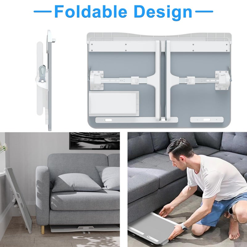 HETTHI Laptop Desk for Bed, Adjustable Bed Table with Leather Desktop, Foldable X-Large Laptop Bed Trays with Drawer for Bed Couch Floor Writing Working Reading Eating Painting (Gray, 23.6"Ã—15.7") - Image 5