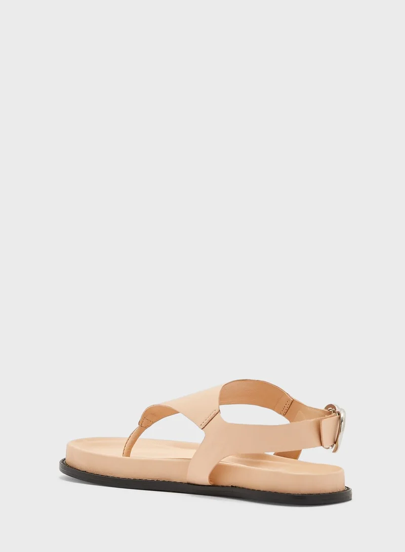 VERO MODA Nat Ankle Strap Flat Sandals