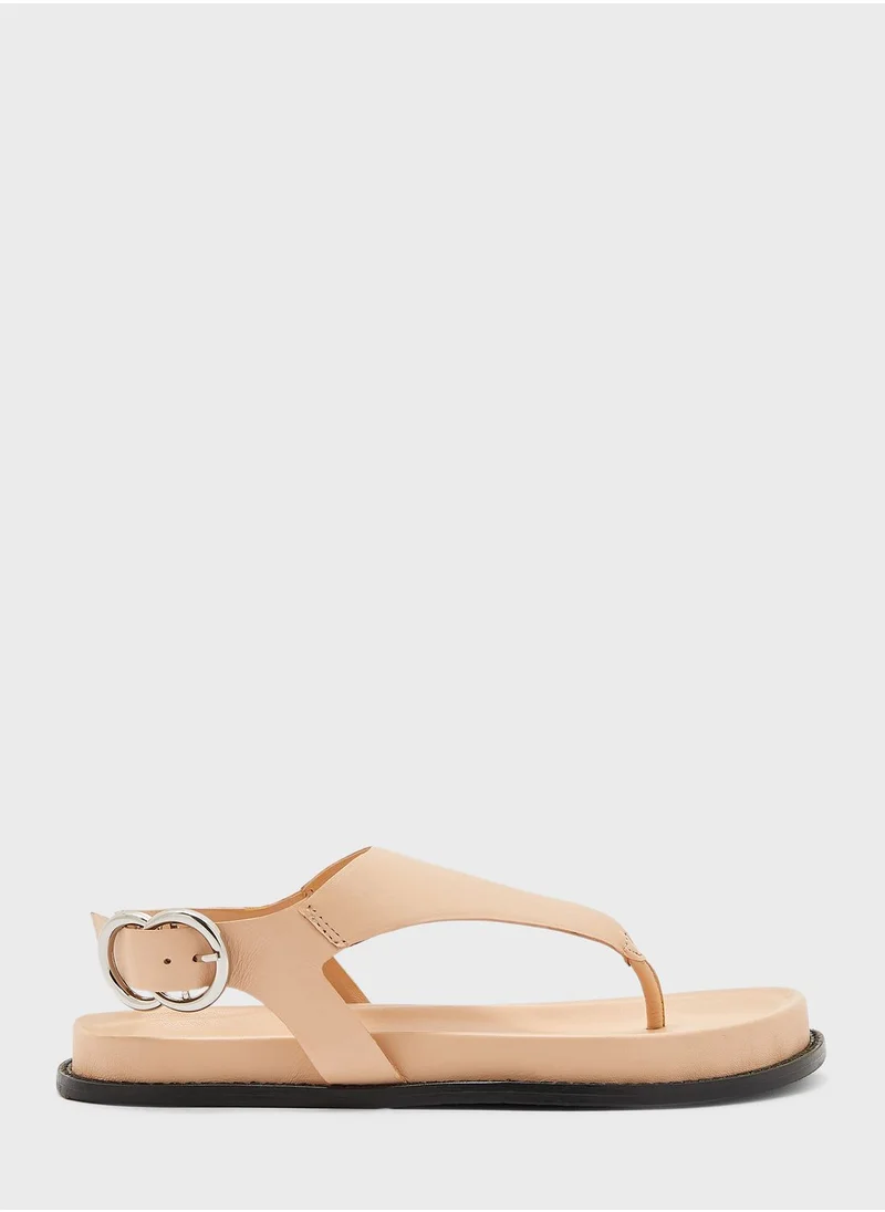 VERO MODA Nat Ankle Strap Flat Sandals