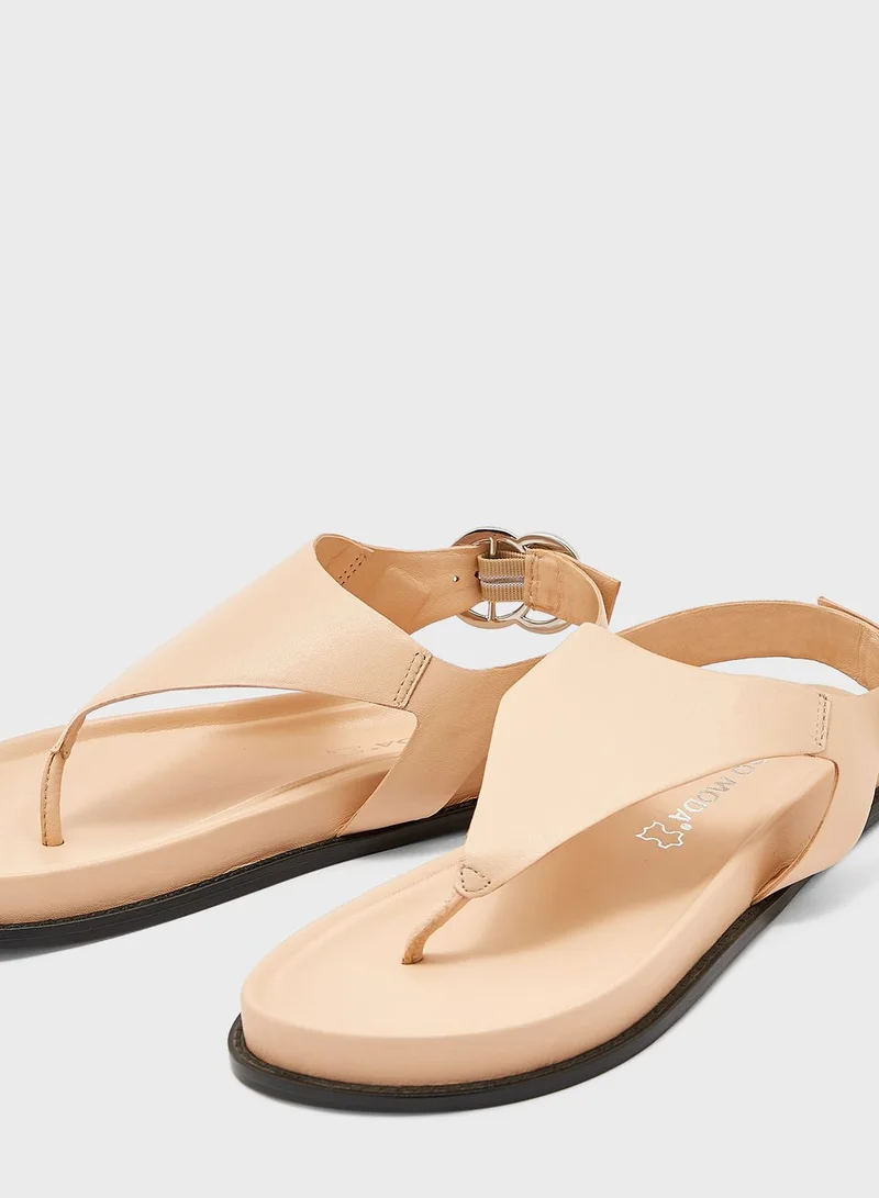 VERO MODA Nat Ankle Strap Flat Sandals