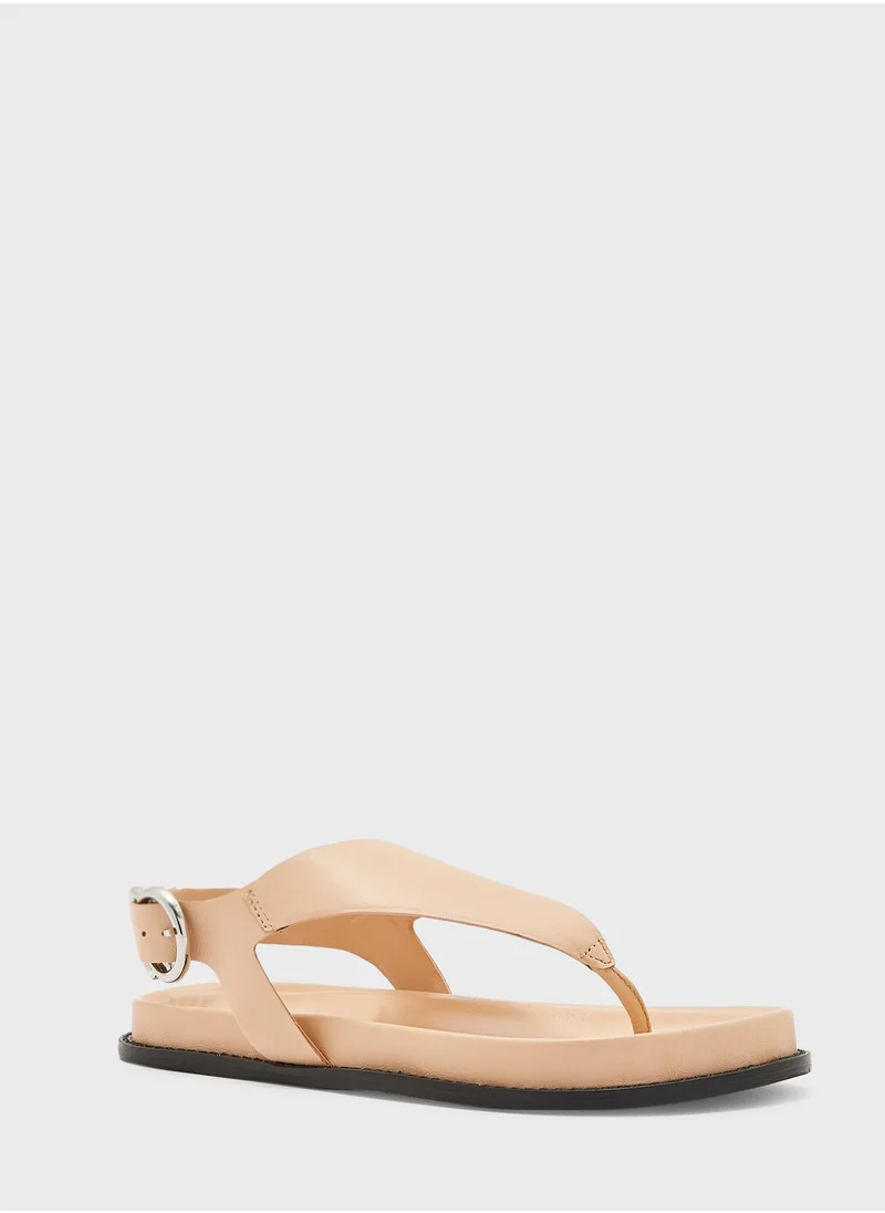 VERO MODA Nat Ankle Strap Flat Sandals