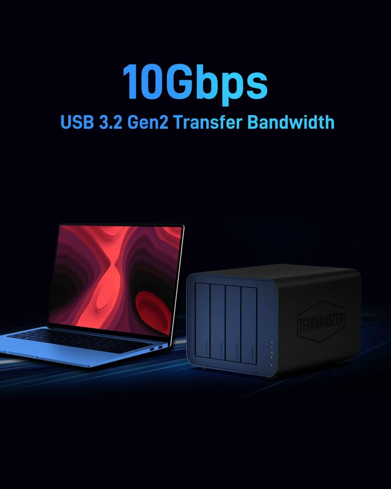 TERRAMASTER تيراماستر D8 هجين HDD NVMe حاوية USB 3.2 Gen 2 10Gbps نوع C 8Bay تخزين USB (بدون قرص) - Image 5