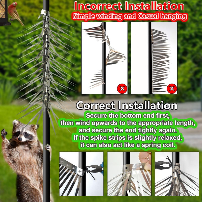 TIQUKDELY Bird Spikes, Outdoor Squirrel Spikes, Squirrel Baffles for Bird Feeder Poles, Avoid Climbing Garden Fences and Fruit Trees. (40 inches) - Image 5
