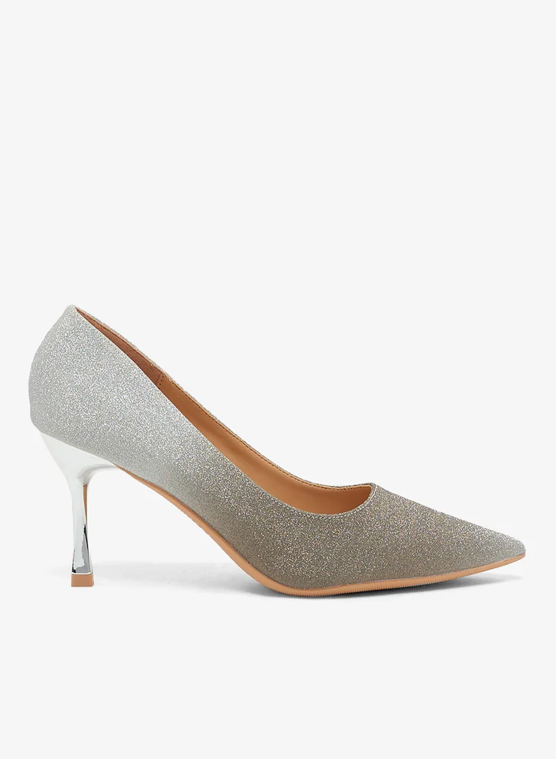 جينجر High Heeled Glitter Pump