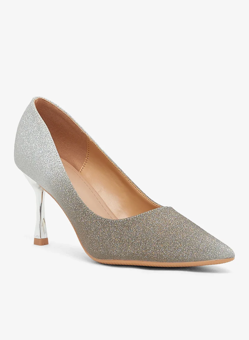 جينجر High Heeled Glitter Pump