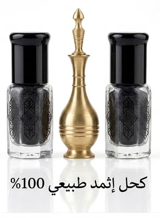 100% Pure Black Kohl (Ithmid) - Quarter Tola + Quarter Tola with Copper Kohl Applicator - Image 1