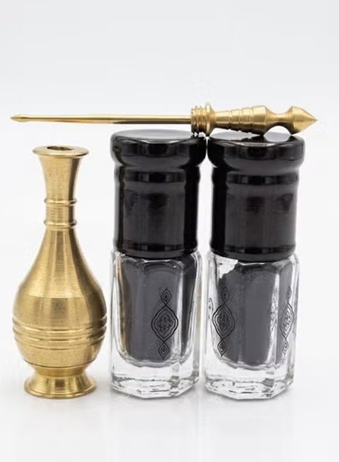 100% Pure Black Kohl (Ithmid) - Quarter Tola + Quarter Tola with Copper Kohl Applicator - Image 4