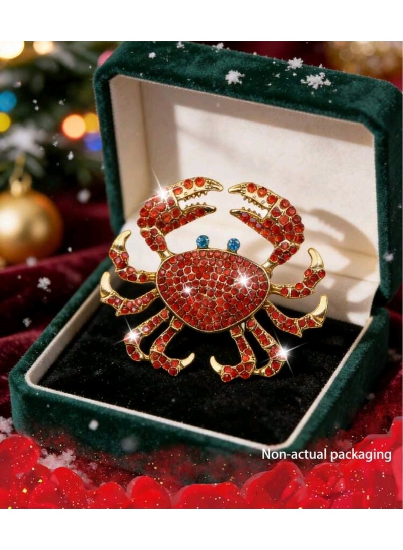 Shein 1pc 18K Gold Plated Classic Crab Brooch - Image 1