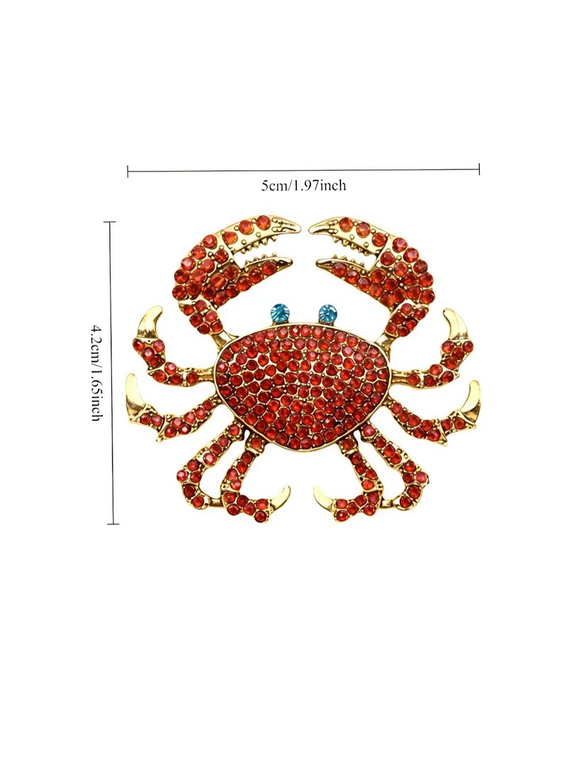Shein 1pc 18K Gold Plated Classic Crab Brooch - Image 2