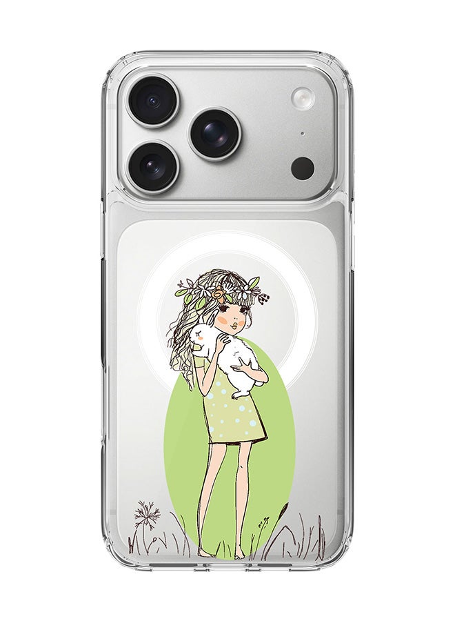 Stylizedd Classic Clear MagSafe Case for iPhone 17 Pro , Hybrid Soft Case Flexible Edges Anti Drop TPU PC Gel Thin Transparent Cover [ Designed for iPhone 17 Pro ] - Bunny Cuddles