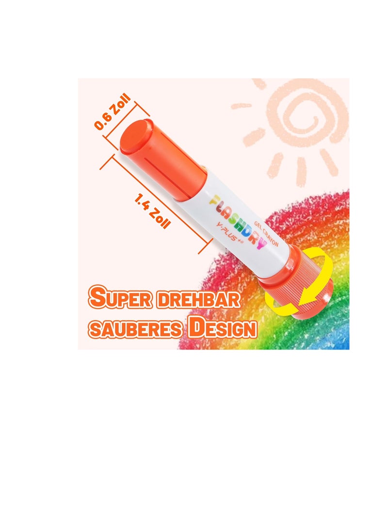 YPLUS Tempera Colouring Pencils - Colour-Intensive Wax Crayons and Colouring Sites in a Set, Perfect Toy for Children - Creative Drawing Made Easy - 6 Colours - Image 2